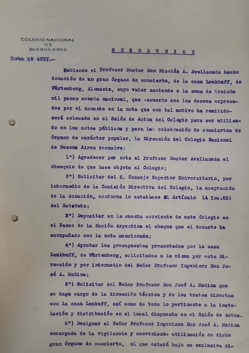 Documento de aceptación de donación